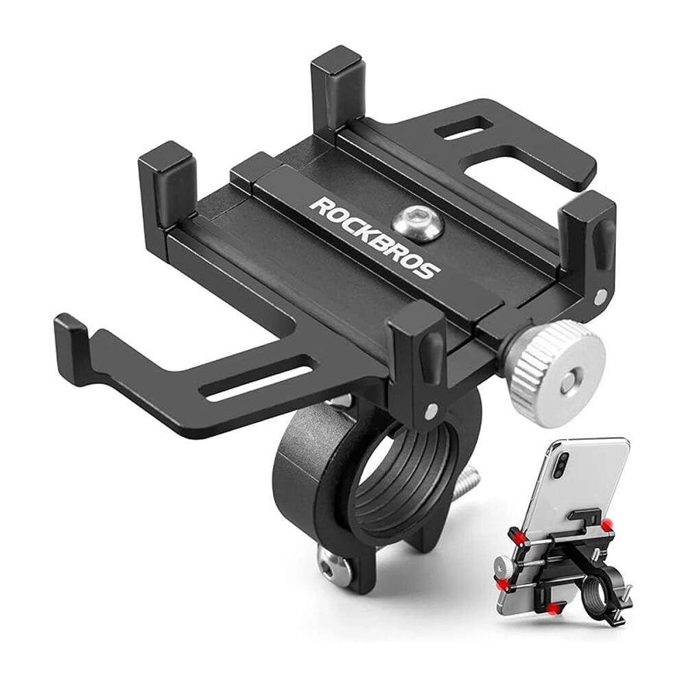 ROCKBROS Fietstelefoonhouder van aluminiumlegering - Zwart