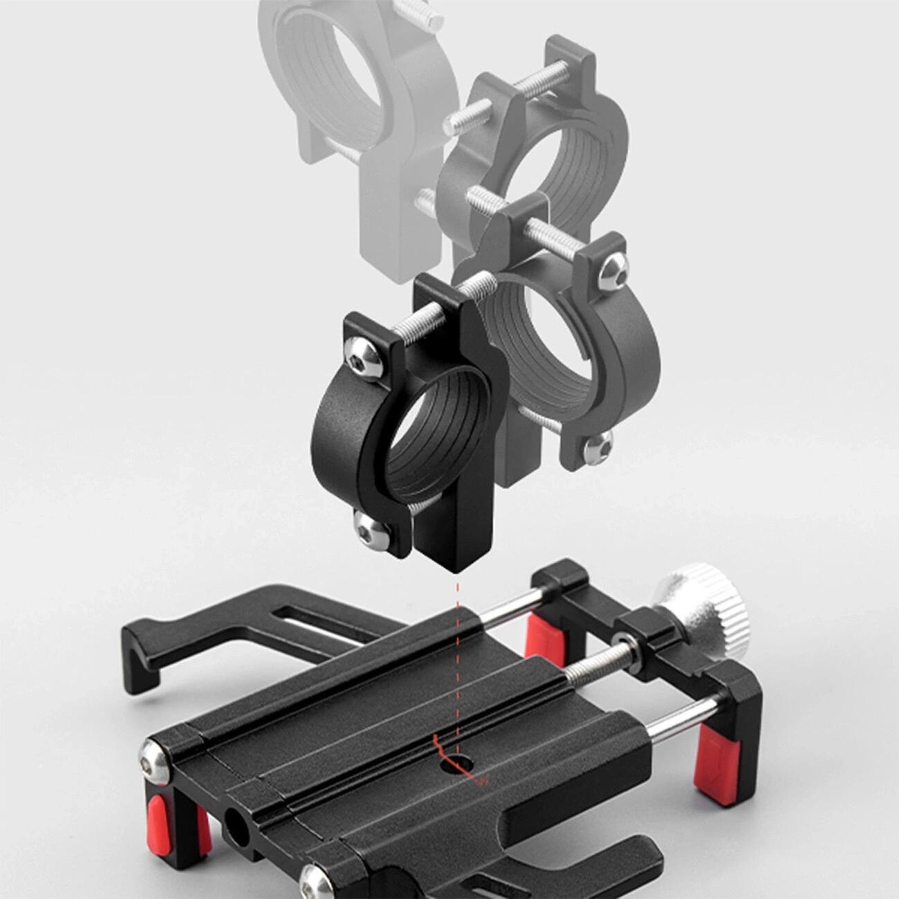 Soporte para teléfono de bicicleta de aleación de aluminio - Negro 4/7