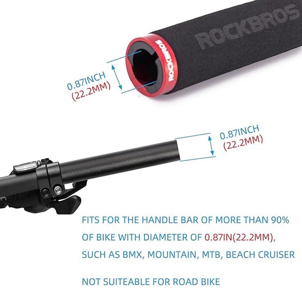Rockbros BT1001BKRD Schwamm Fahrradlenkergriffe - Schwarz und Rot 3/5