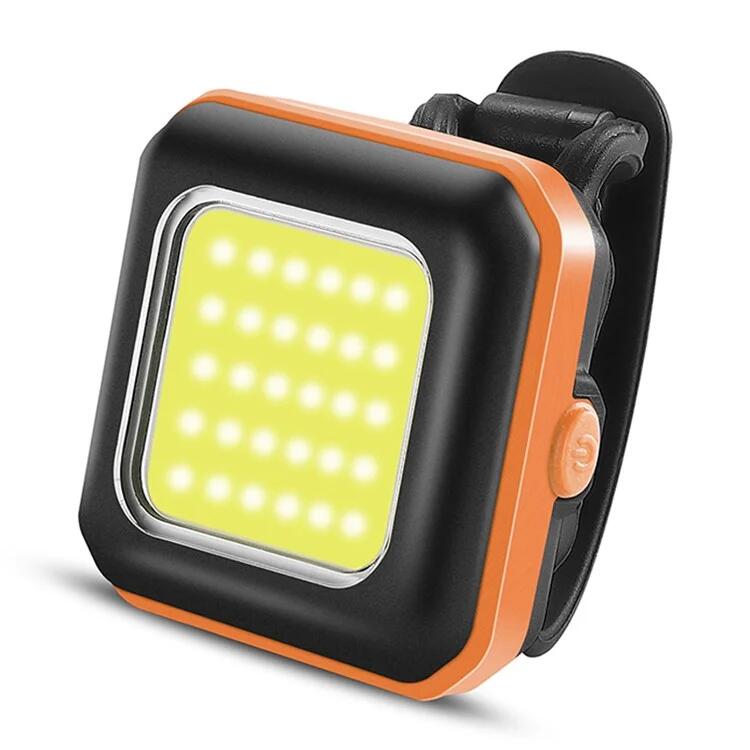 WEST BIKING Lampada di sicurezza LED per bicicletta - Luce anteriore arancione / Luce bianca