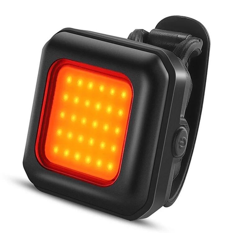Lâmpada de segurança led para bicicleta - luz traseira preta / luz vermelha