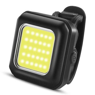Lampada di sicurezza LED per bicicletta - Luce anteriore nera / Luce bianca