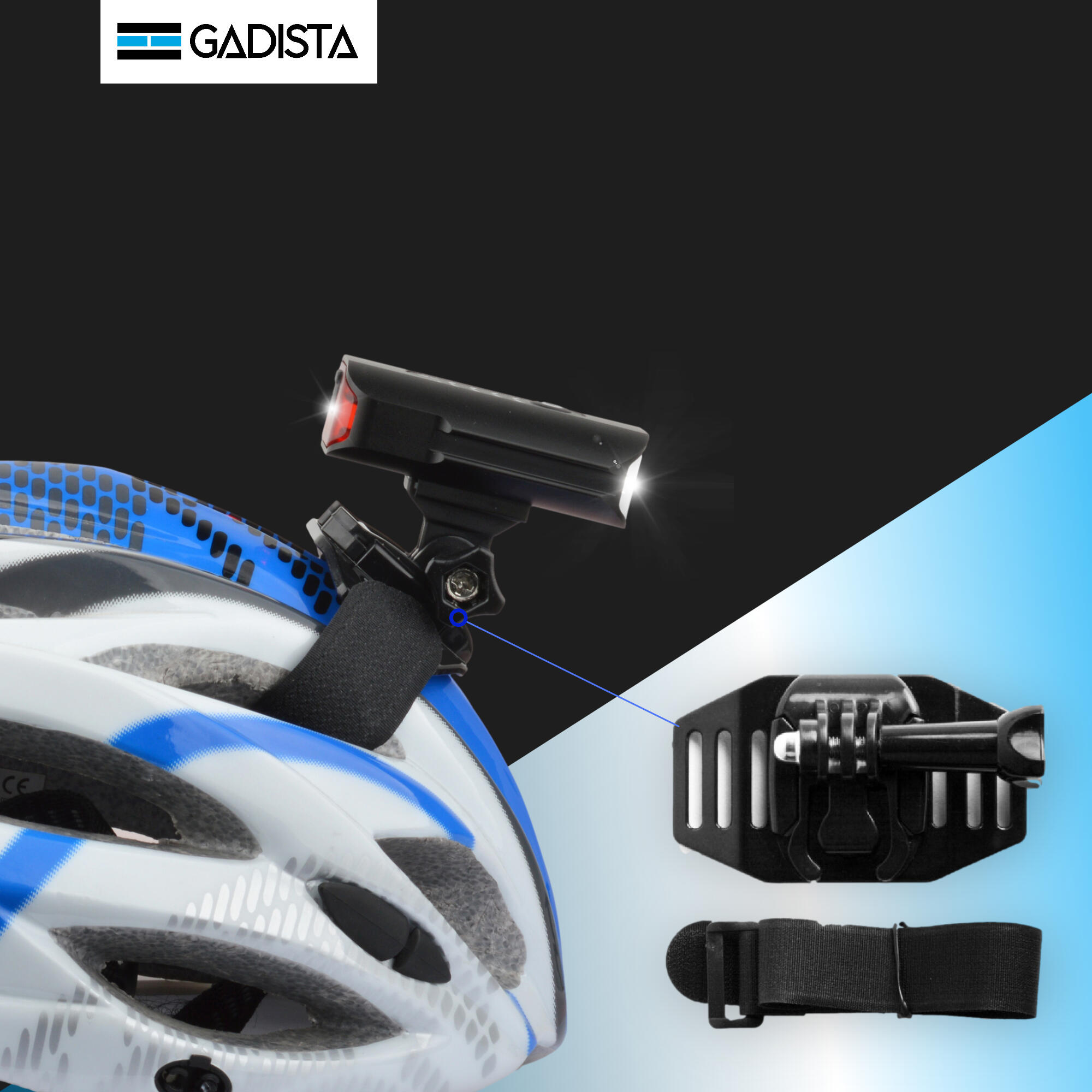 Set luci anteriore e posteriore bici, ricaricabili in alluminio con indicatore 3/7