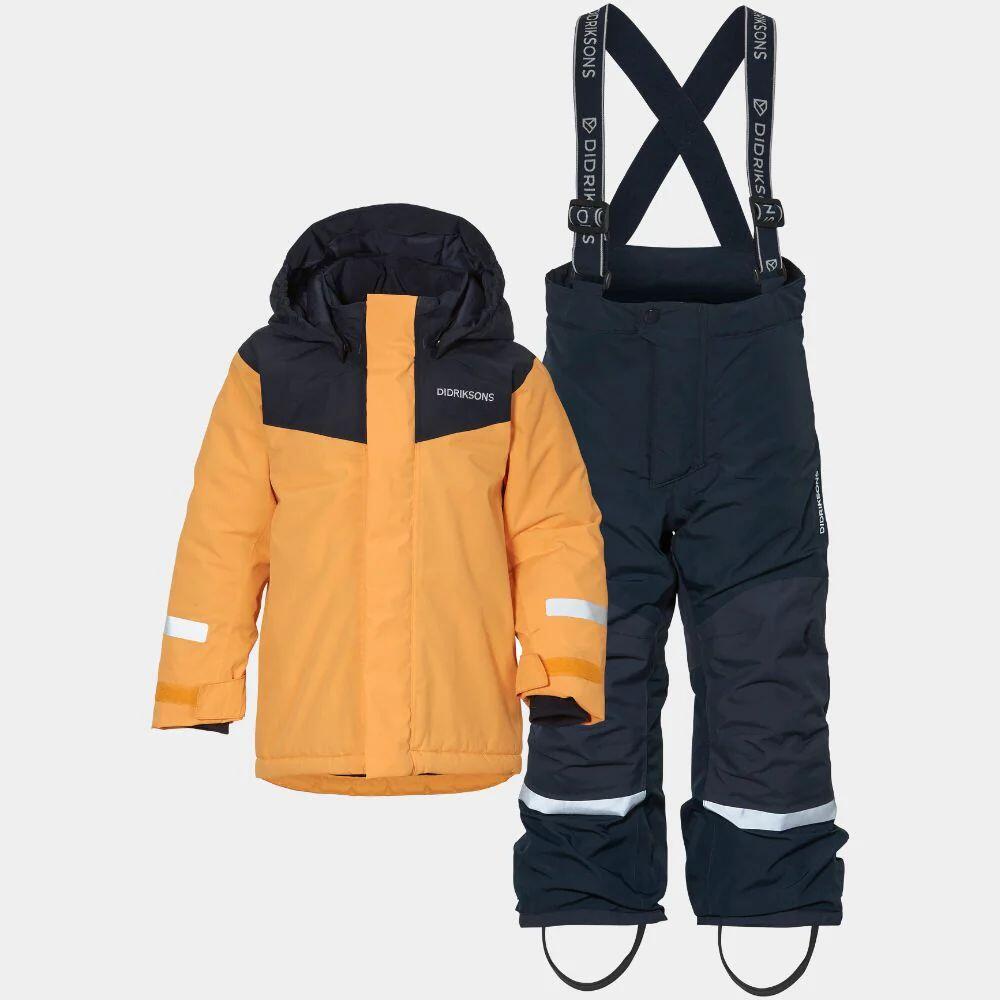 Didriksons Skare Kids Ski Jacket & Pants Set - Fire Yellow 6/7