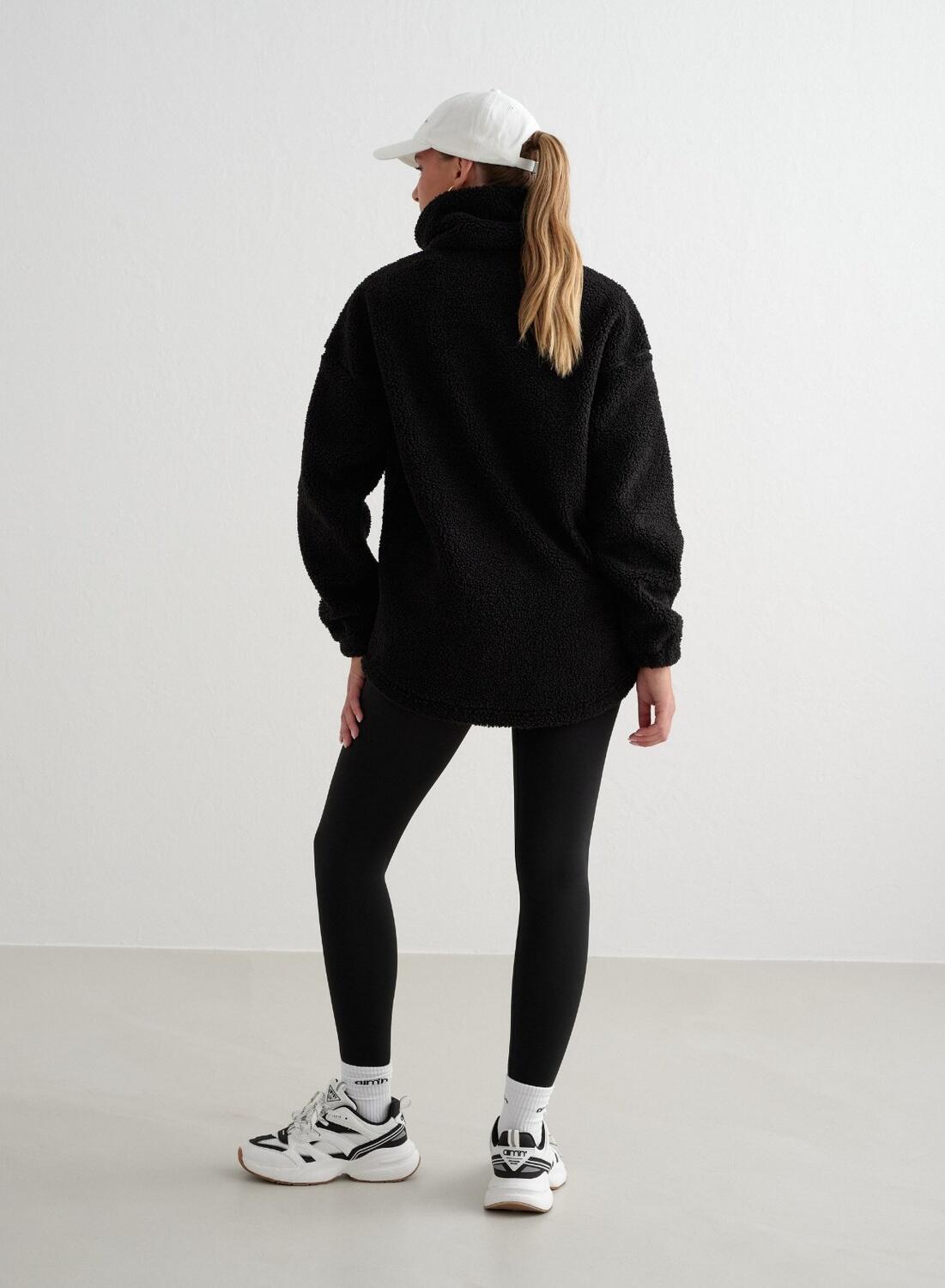 Donna Giacca Teddy in Pile Nero 5/7
