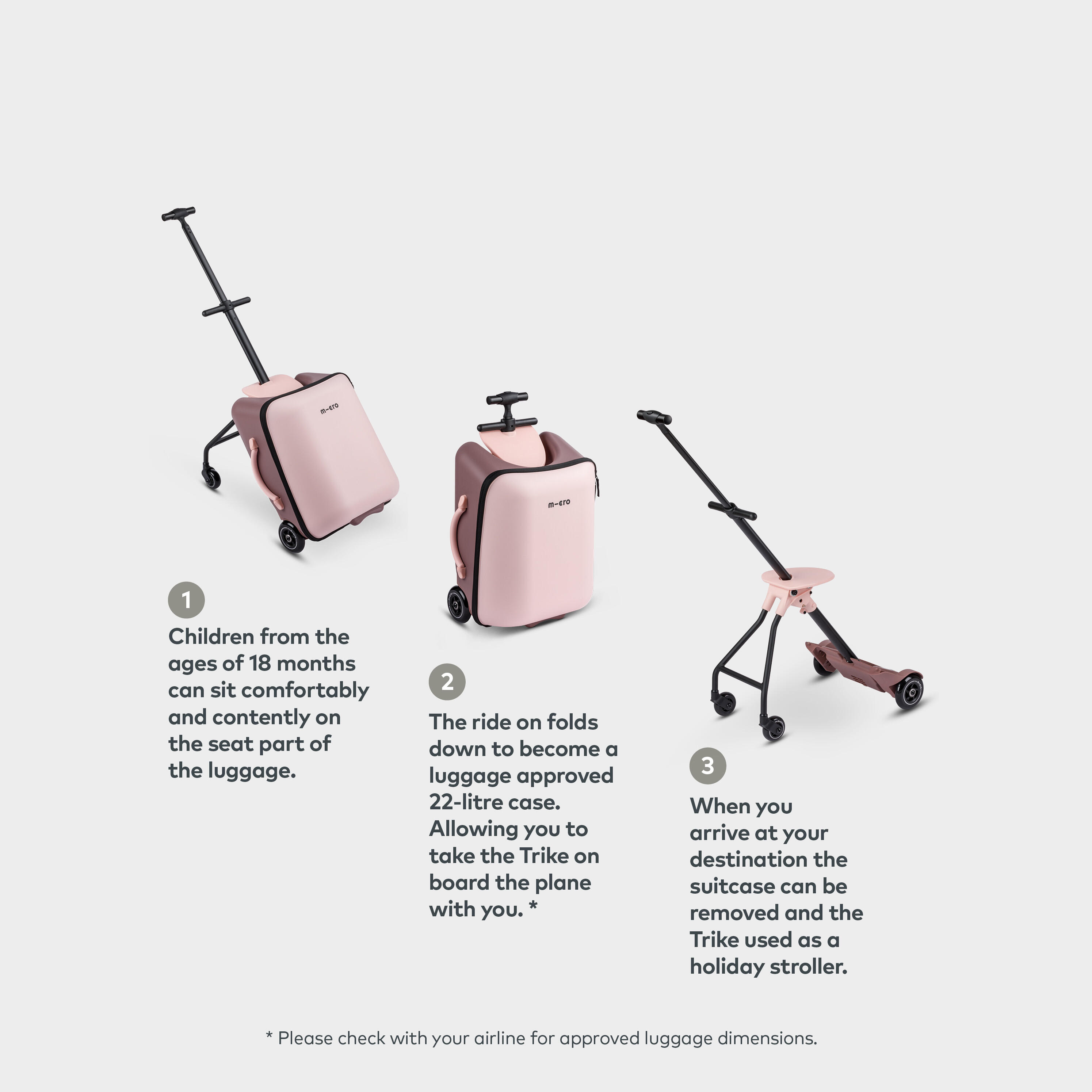 Eazy Ride On Luggage: Pink 2/7