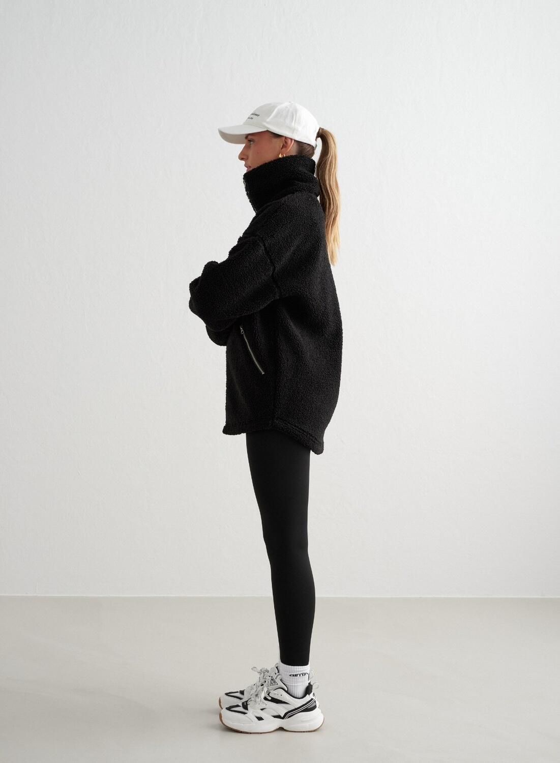 Donna Giacca Teddy in Pile Nero 3/7