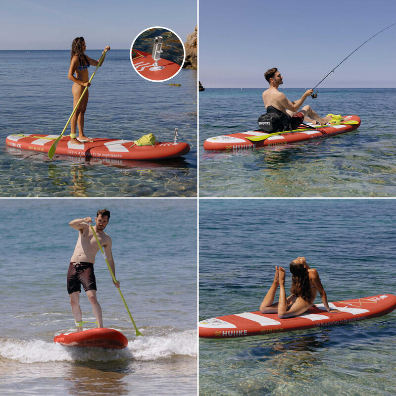 Tavola Sup Gonfiabile Adulti 10’ Convertibile in Kayak, fino a 130 kg, Rossa 5/8