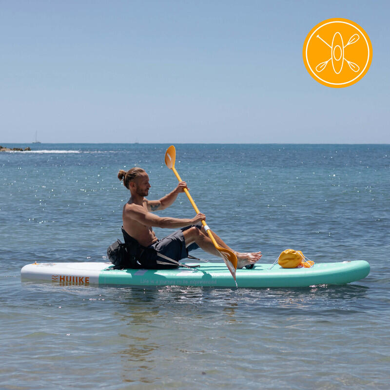 Placă SUP Gonflabilă 10’ Convertibilă în Caiac, până la 130 kg, Verde