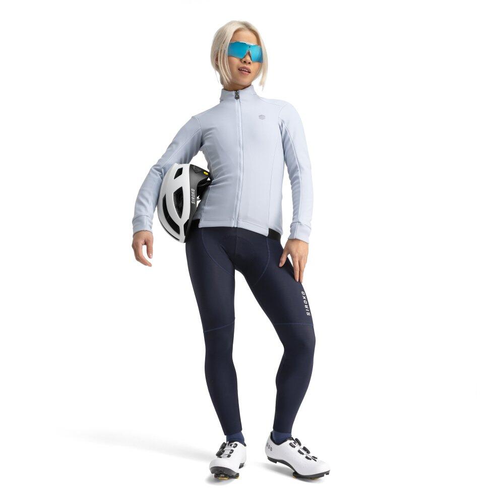 Damen Radsport lange fahrradträgerhose für Colina Blau 3/8