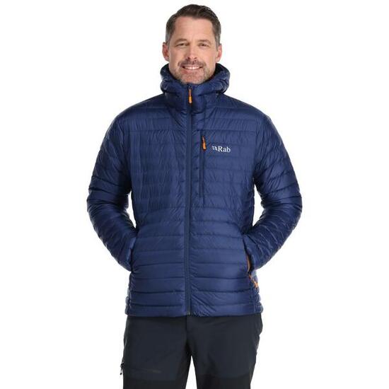 Giacca piumino uomo Rab Microlight Alpine blu scuro/arancione S