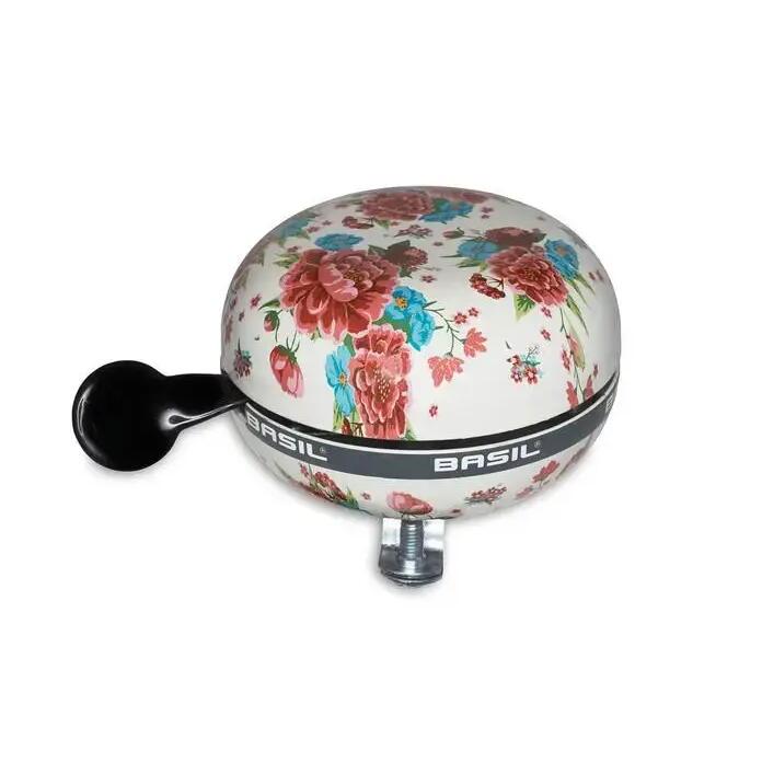 Basil Bloom - Stylish Bicycle Bell - 80 mm - White Floral Design