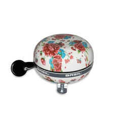 Basil Bloom - Bicycle Bell - 80 mm - Blanc avec des fleurs