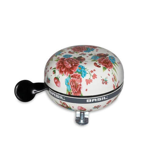 Basil Bloom - Bicycle Bell - 80 mm - Blanc avec des fleurs