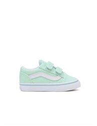 Chaussures pour fille Vans Old Skool v pailletées bleues.