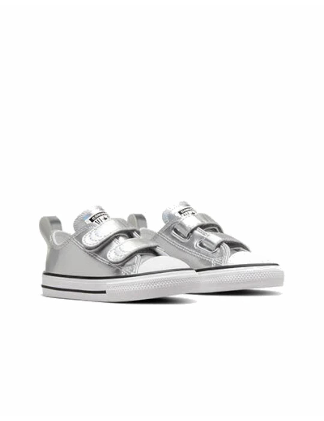Converse - Ctas ox argent laminé A10708C 3/4