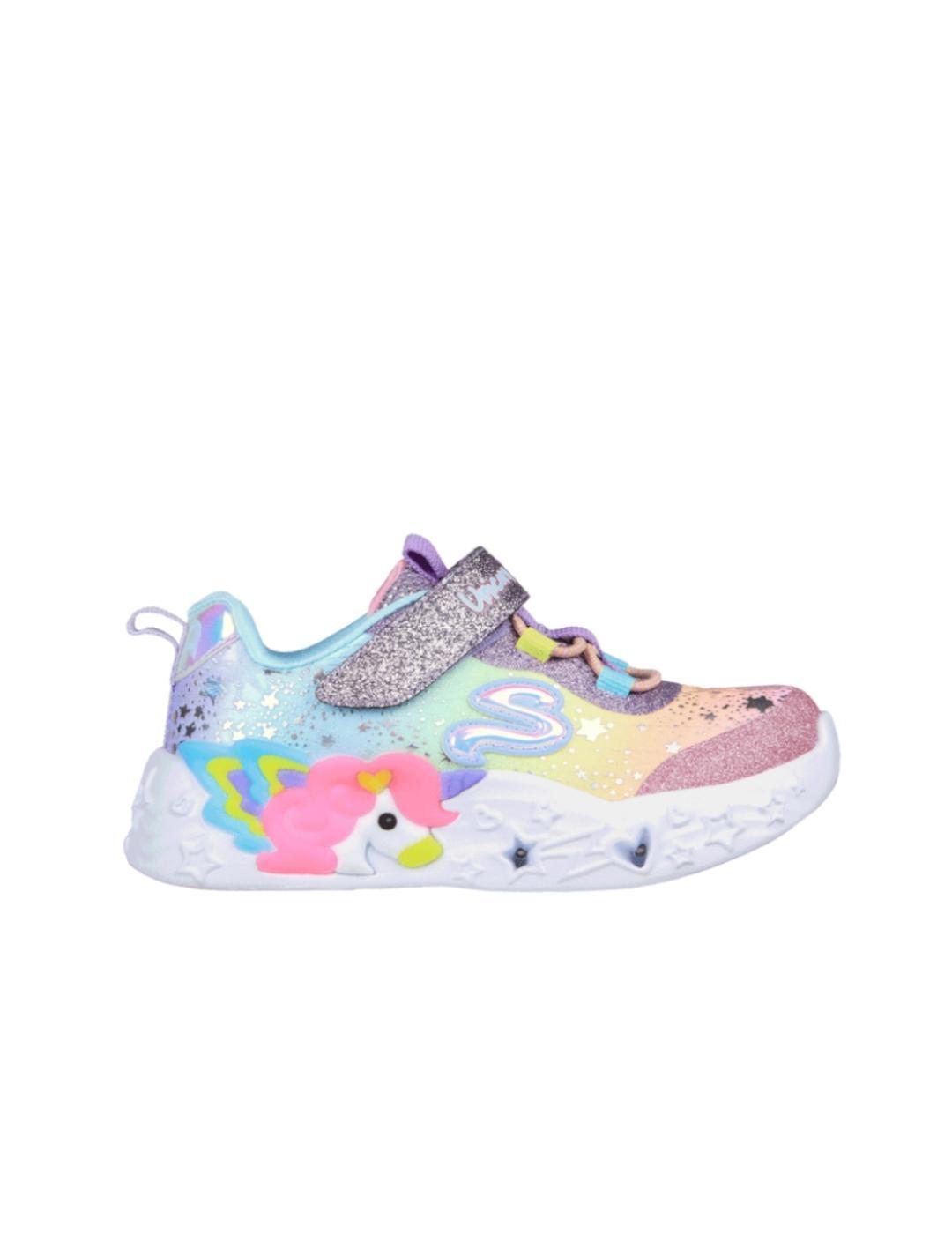 Chaussures pour fille Skechers baby lights unicorn Multicolore 1/4