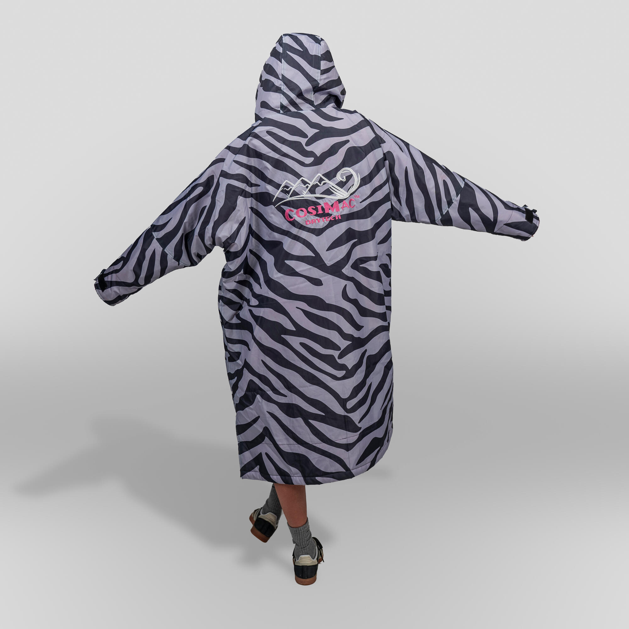 CosiRobe2 Zebra Print - Warm waterproof outdoor dry changing robe 3/8