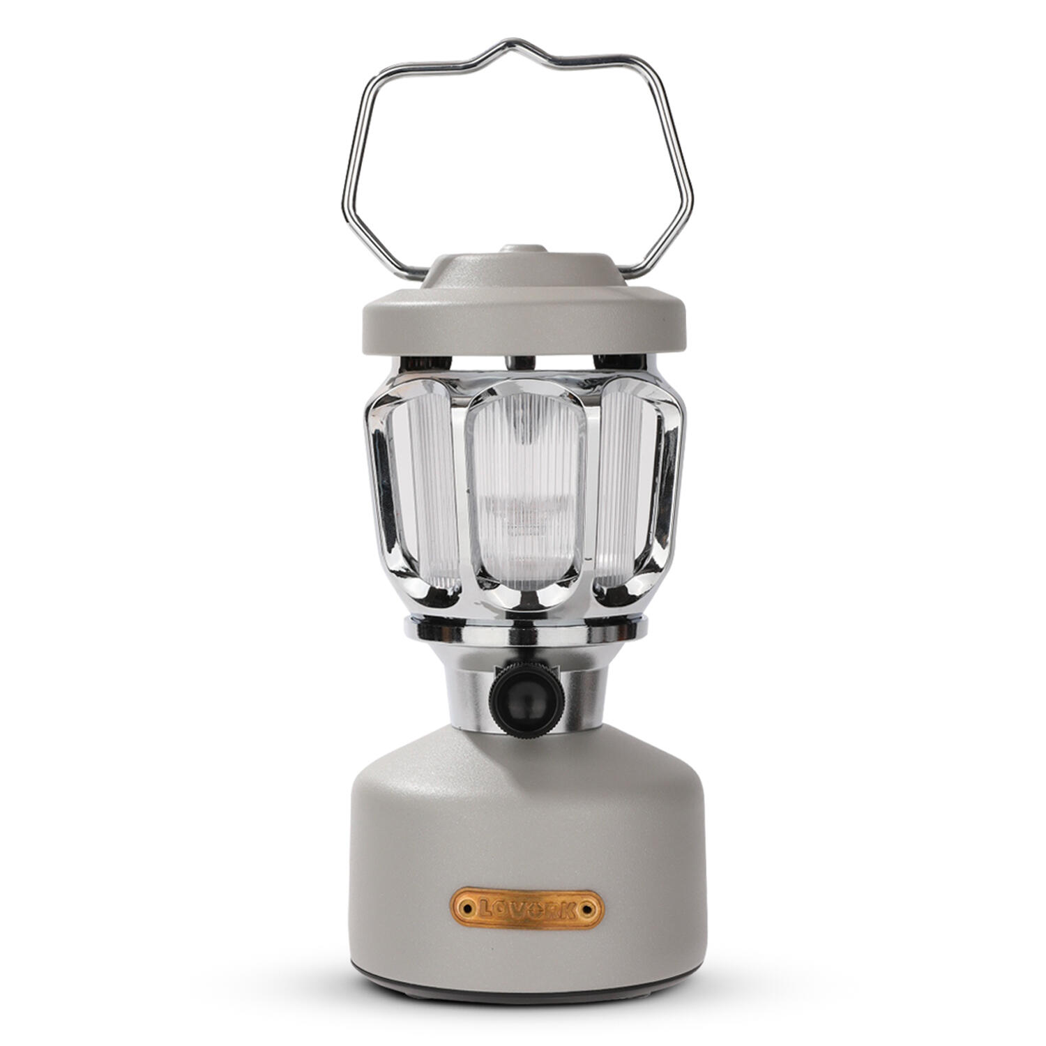 Lanterna Da Campeggio In Ottone Stile Ferroviario LED Ricaricabile E A Batteria - 27cm