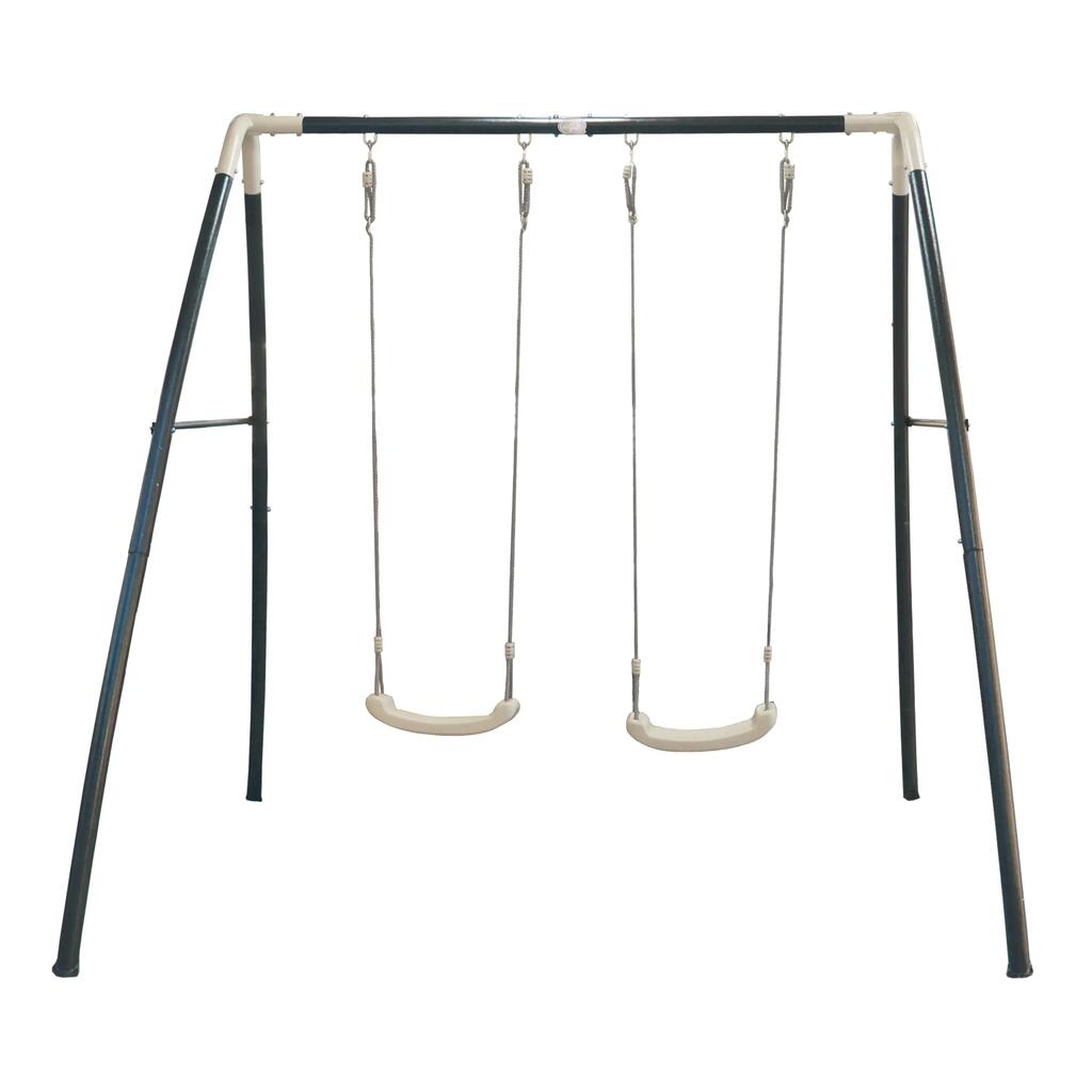 Double swing - Metal - 210 x 210 x 217 cm - White & Grey