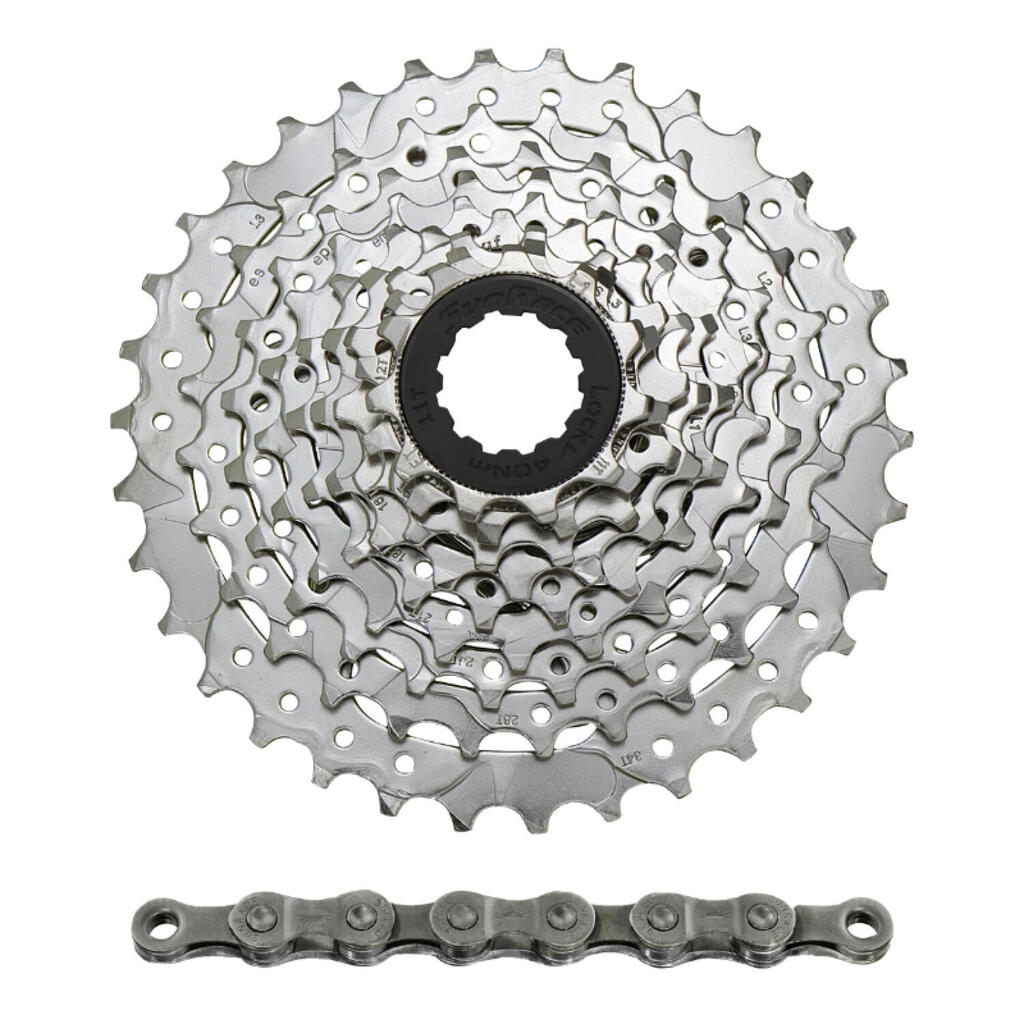 Cassette with chain Sunrace M96 11-34 Shimano Nickel