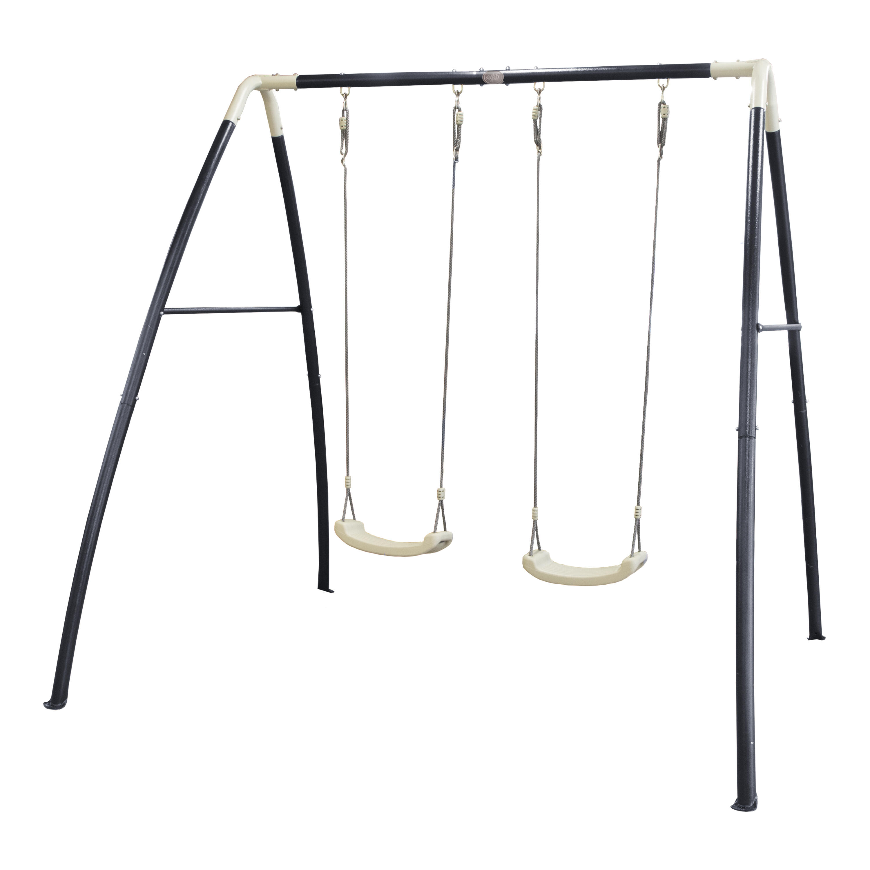 Double Balançoire métallique, 2 Places, 210 x 210 x 217 cm - Blanche & Grise 2/7