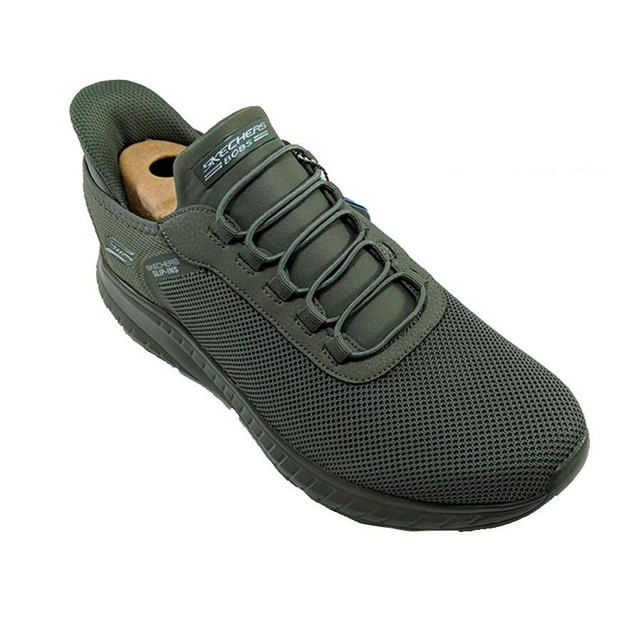 Zapatilla Hombre Skechers Bobs Squad Chaos Verde 2/4