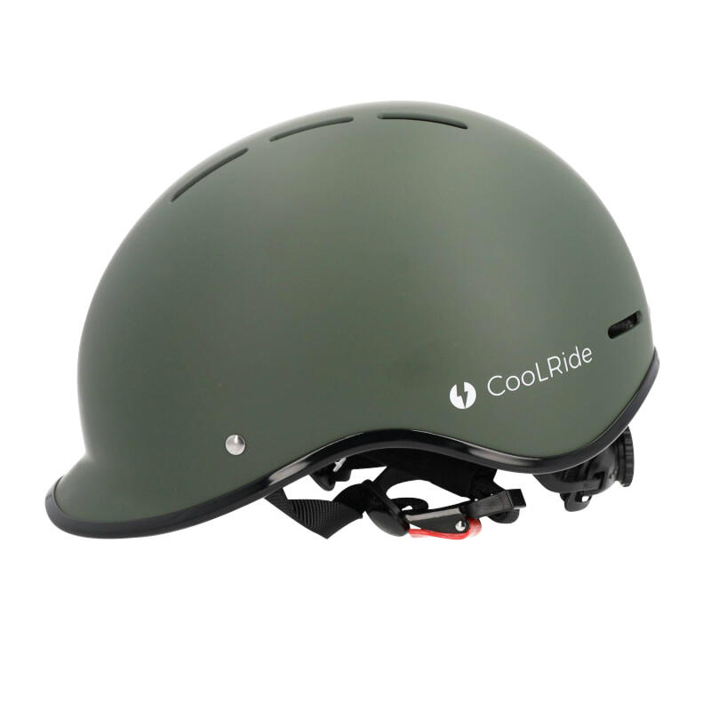 Casque vélo adulte 55-58 cm Multisport Kaki avec visère intégrée