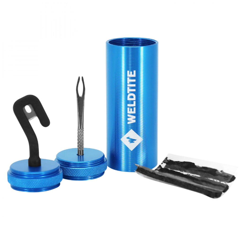 Repair kit for tubeless mountain bike tires from the outside in box Weldtite