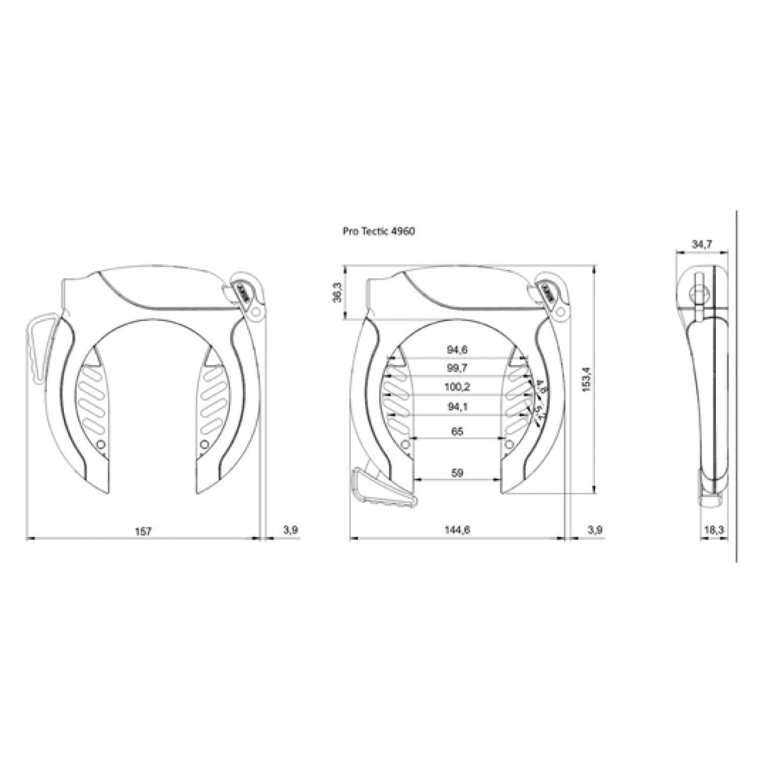 Antivol de cadre Abus pro tectic 4960 NR 3/3