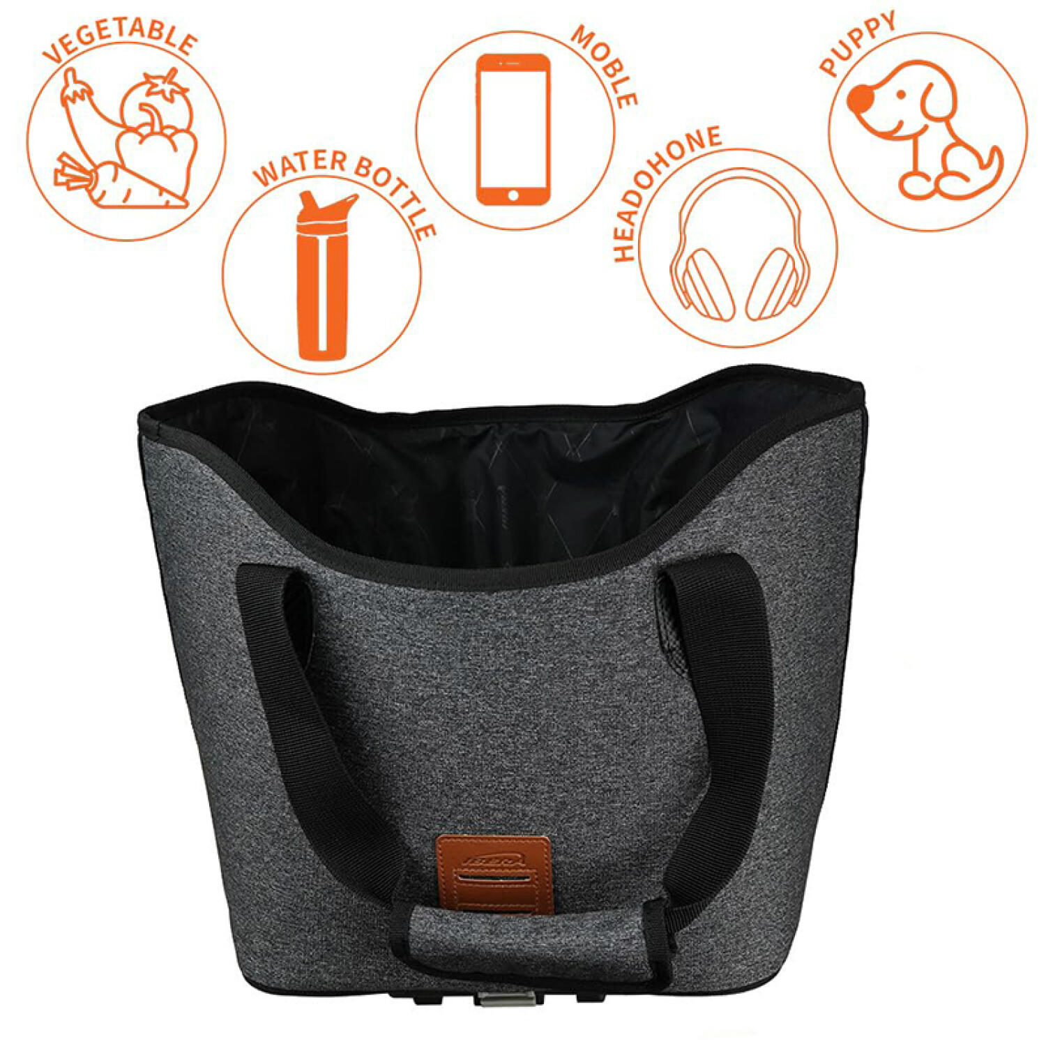 Panier vélo sac avec poignées Ibera Shopping Mik 4/4
