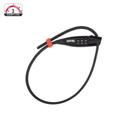 Antivol à câble K-Traz ZIP3 avec code, longueur 45 cm, largeur 11 mm, noir