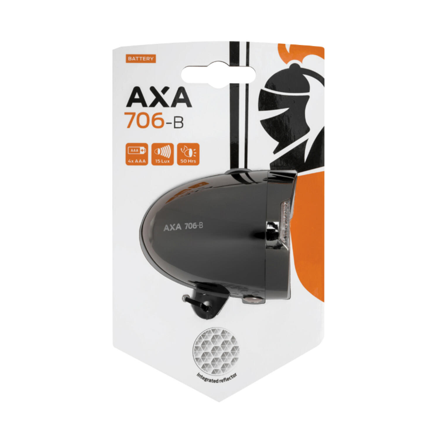 luz frontal de bicicleta a pilhas no guarda-lamas Axa Classic 706 Led 15 Lux 4/5