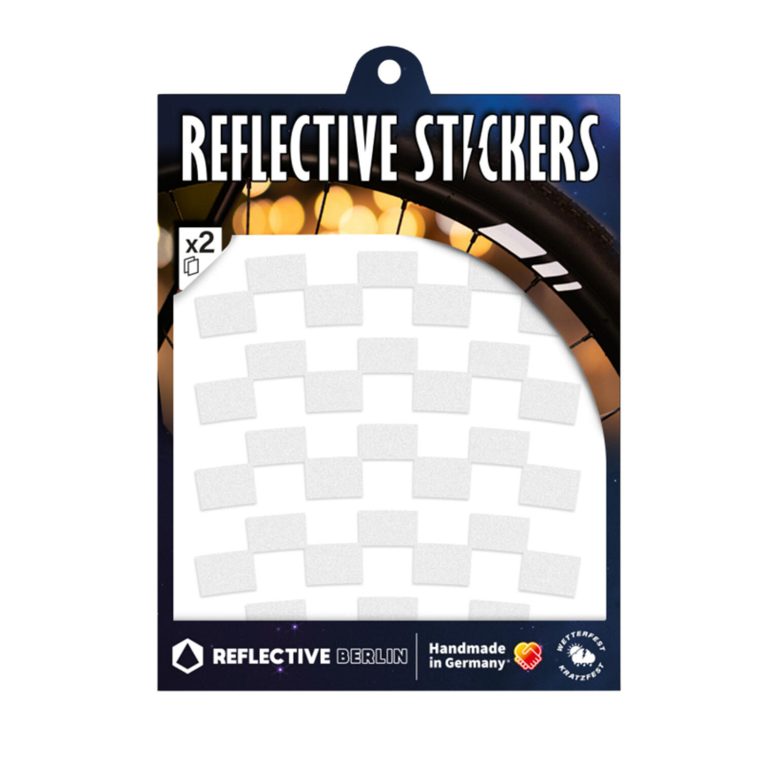 Reflektierender Radaufkleber Fahrrad Reflective Berlin Checker 2/5