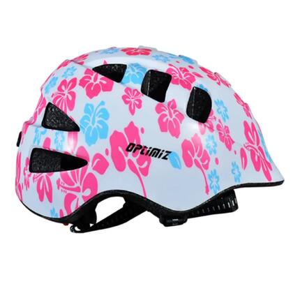 Kask dziecięcy Optimiz - Kwiaty Biały Różowy Niebieski - Extra Small