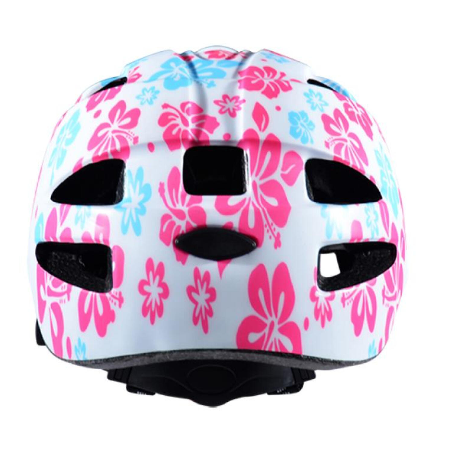 Kask dziecięcy Optimiz - Kwiaty Biały Różowy Niebieski - Extra Small 3/3
