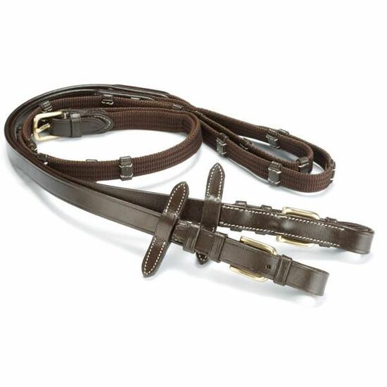Rênes pour cheval en toile boucles laiton poney Daslö