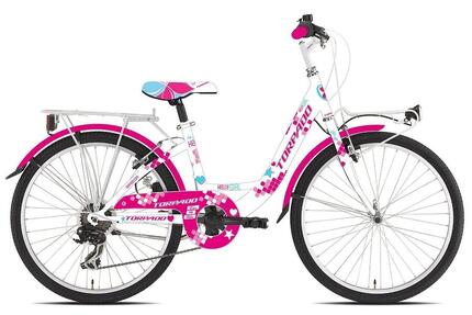 VELO ENFANT 24' KELLY 6V Rose / Blanc