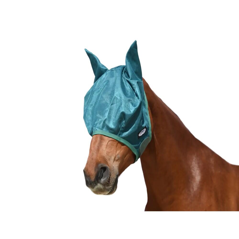 GreenTec Mesh Airflow Horse Fly Mask (Dragonfly Blue/Bottle Green) 1/2