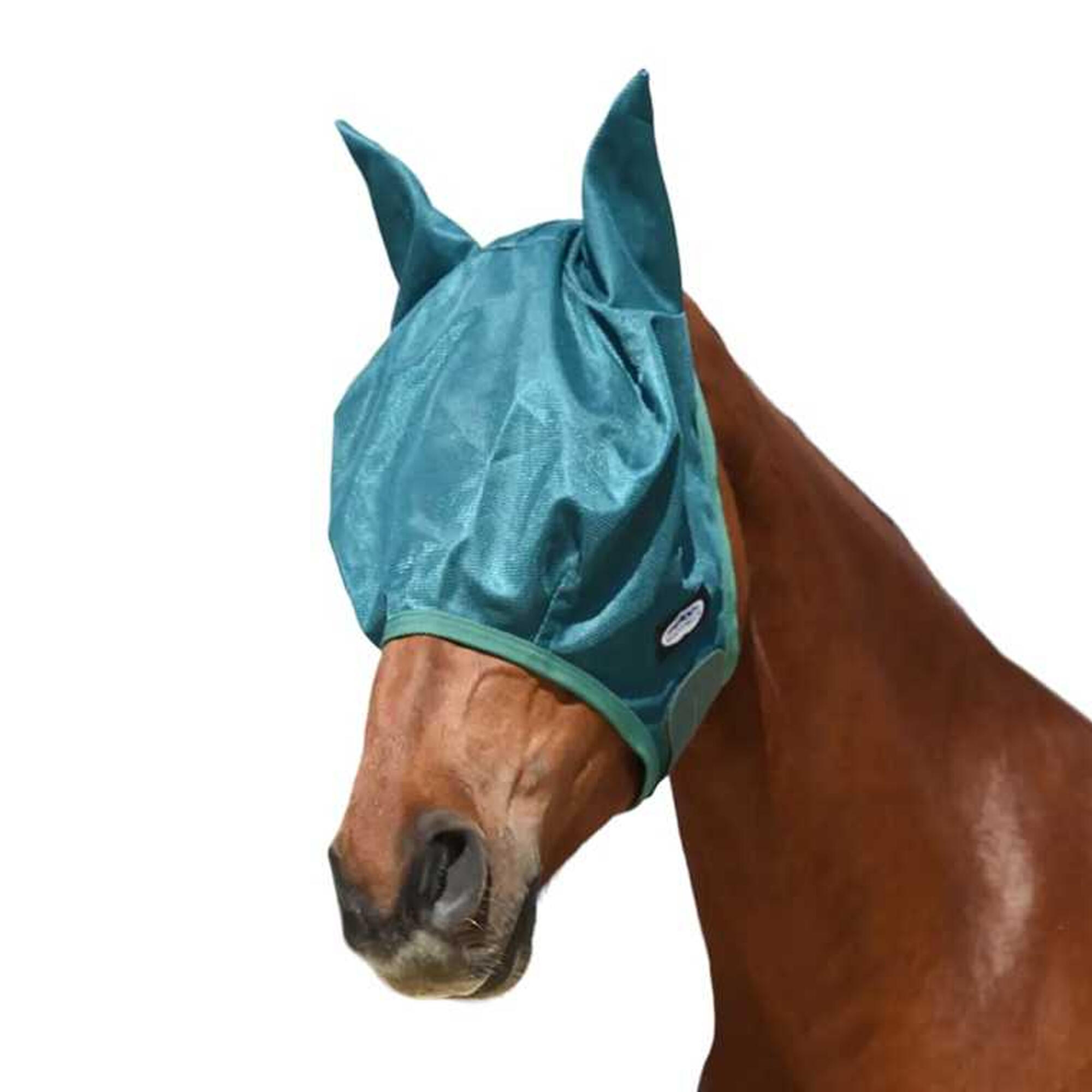 GreenTec Mesh Airflow Horse Fly Mask (Dragonfly Blue/Bottle Green) 2/2
