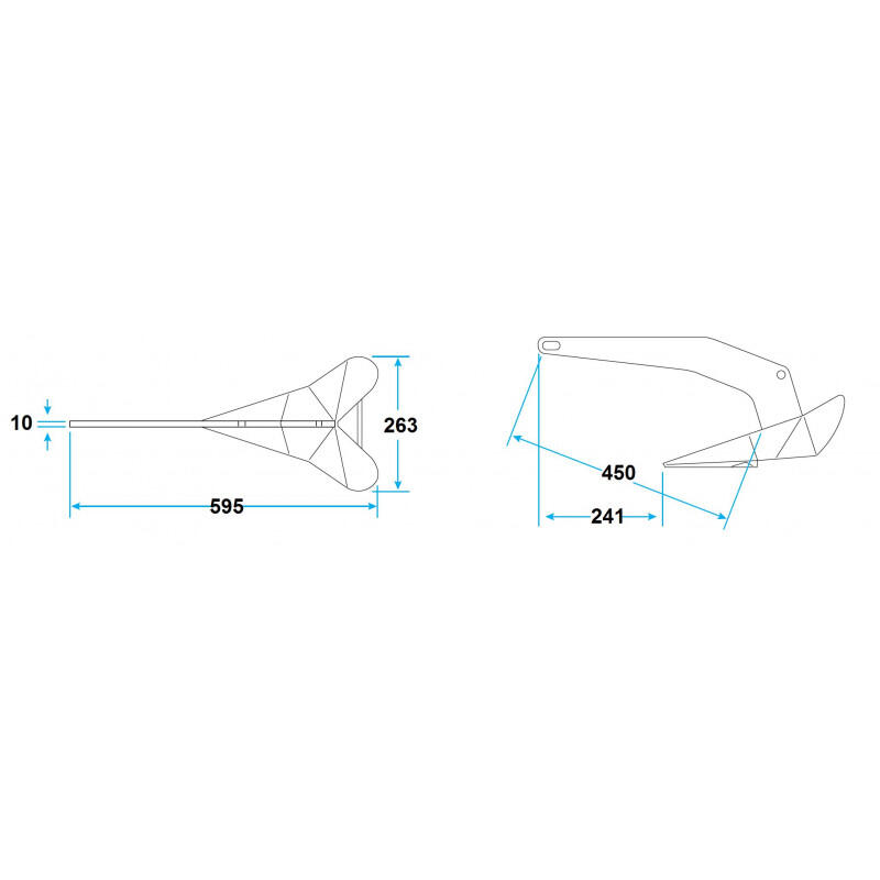 DELTA gegalvaniseerd stalen anker - 6 Kg - Lewmar 2/3