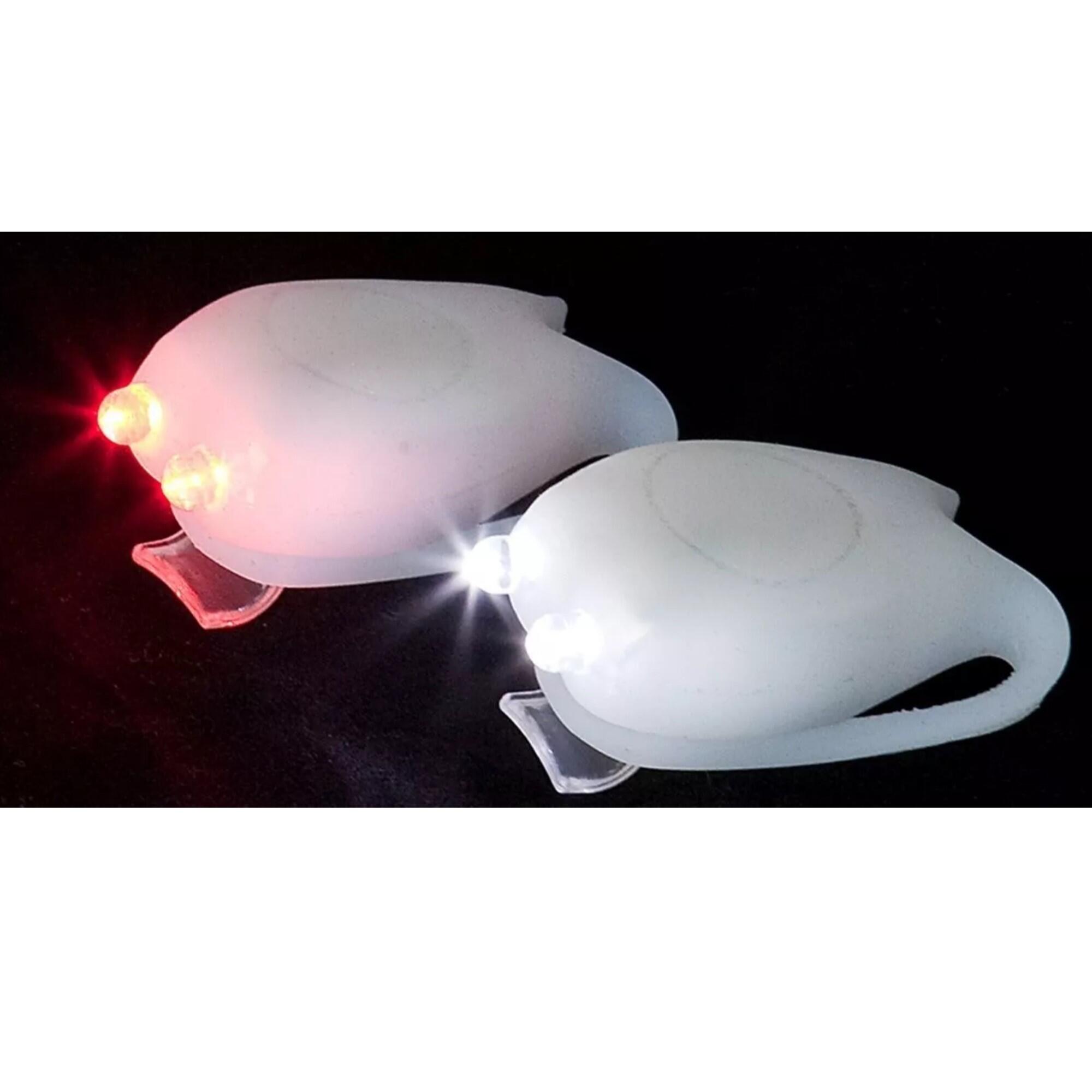 M-WAVE White Silicone Twin LED Light Set - CR2032 Batteries Needed