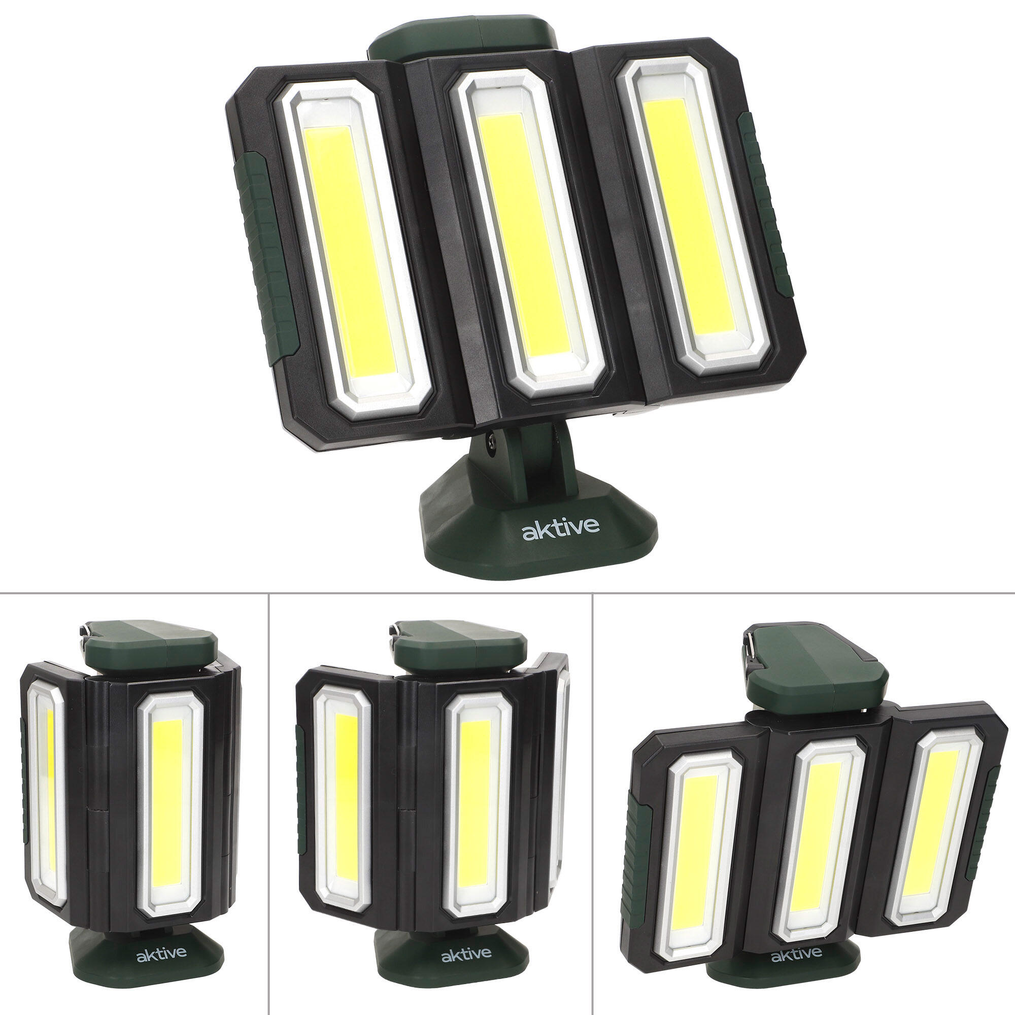 Aktive triplo faretto LED da esterno 3 in 1 USB e powerbank 1500 lumen 6/7