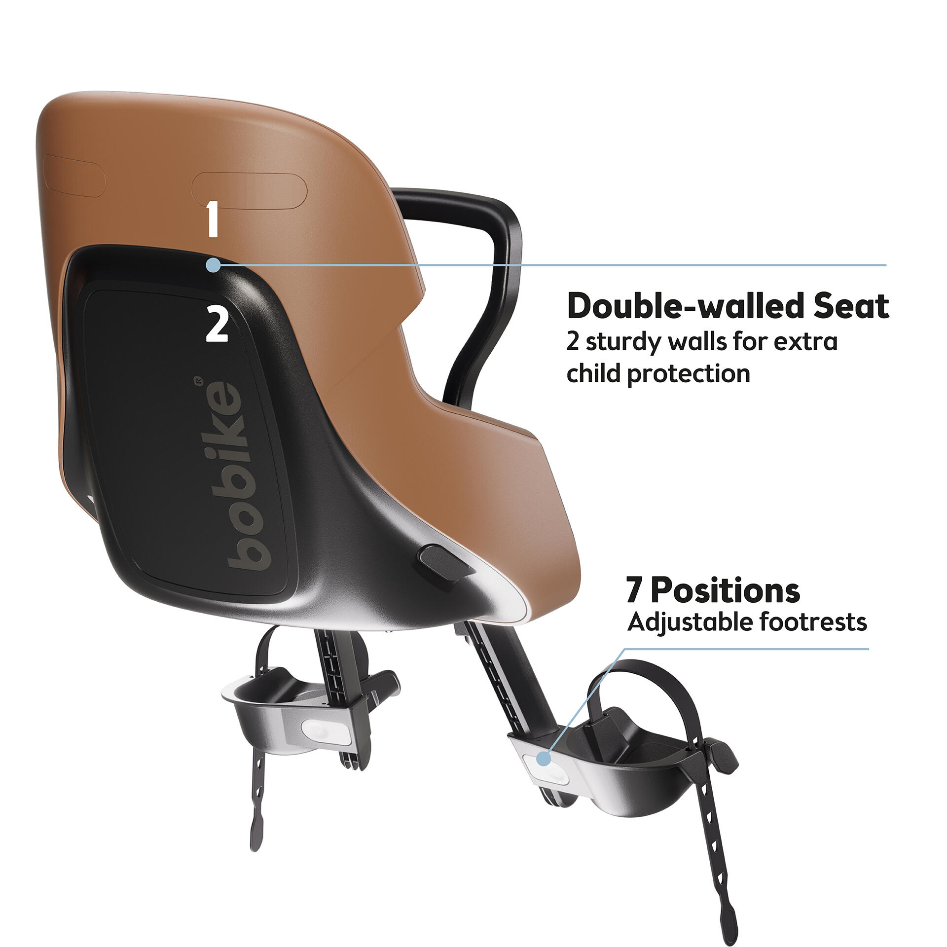 Seggiolino Anteriore Da Bicicletta Per Bambini  Exclusive Evolve Cannella 2/7