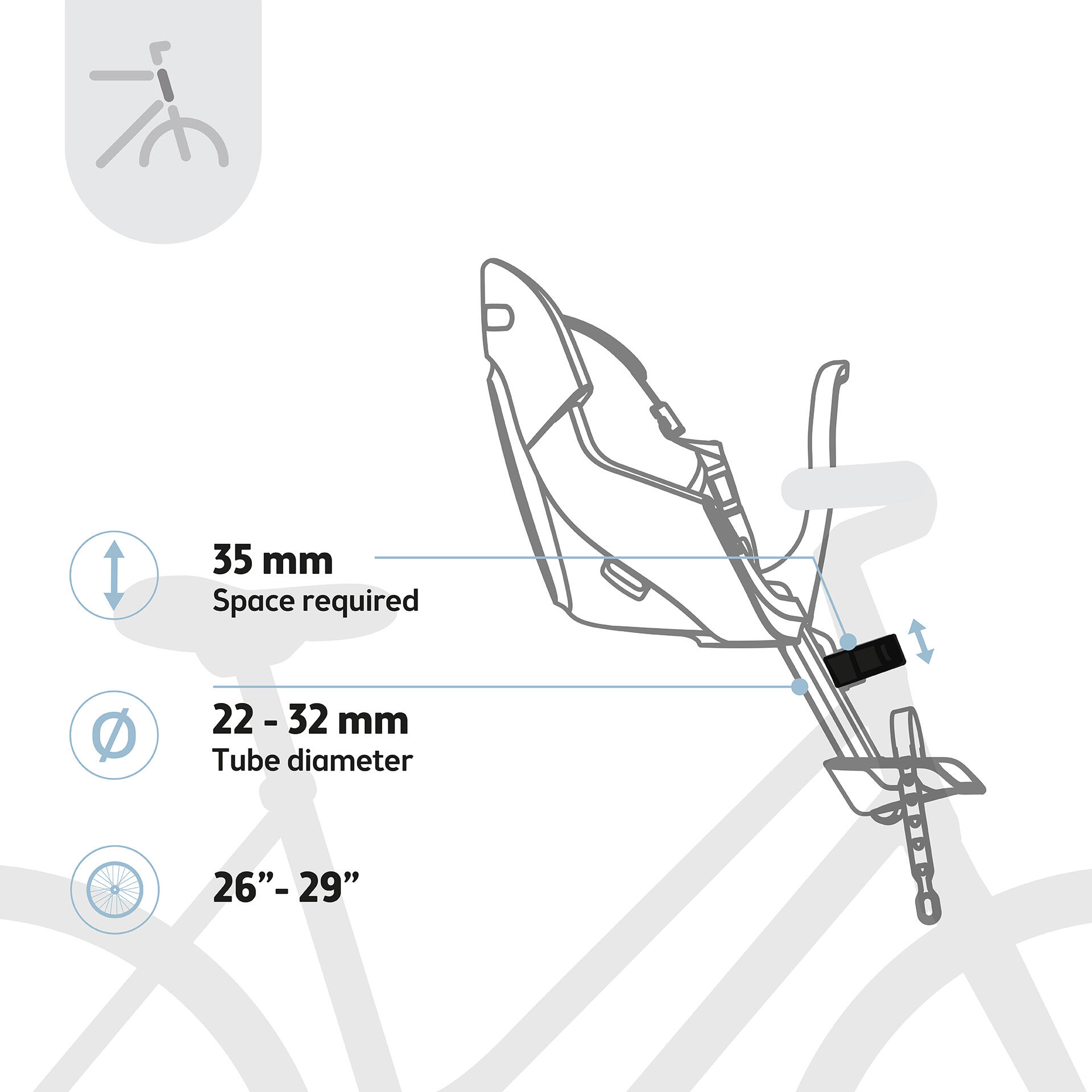 Seggiolino Anteriore Da Bicicletta Per Bambini  Exclusive Evolve Menta piperita 4/4