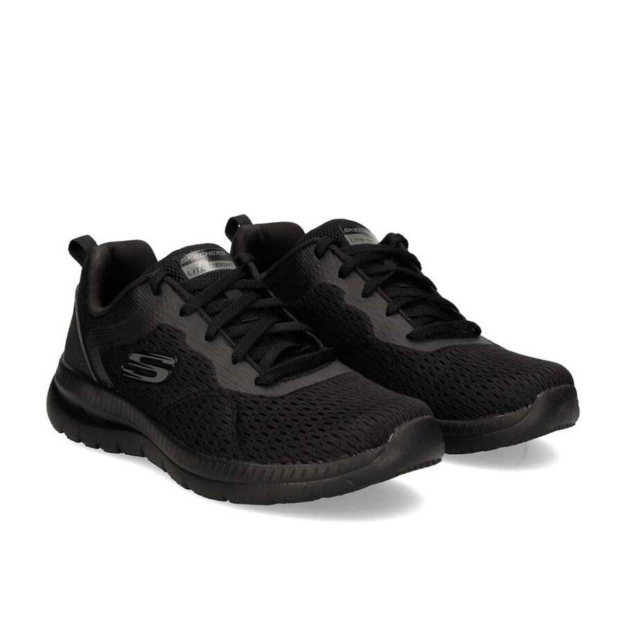 Skechers Mesh Lace Up Donna Nero Memory Foam Scarpe Comode Leggere Sport EU 40 4/7