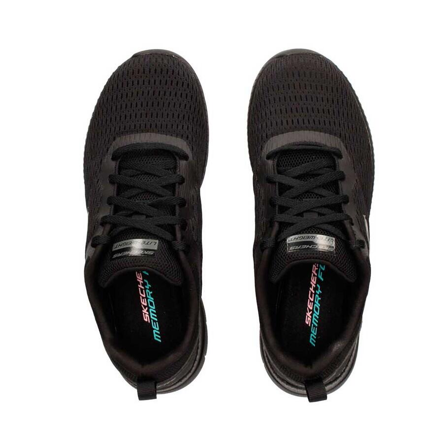 Skechers Mesh Lace Up Donna Nero Memory Foam Scarpe Comode Leggere Sport EU 40 2/7
