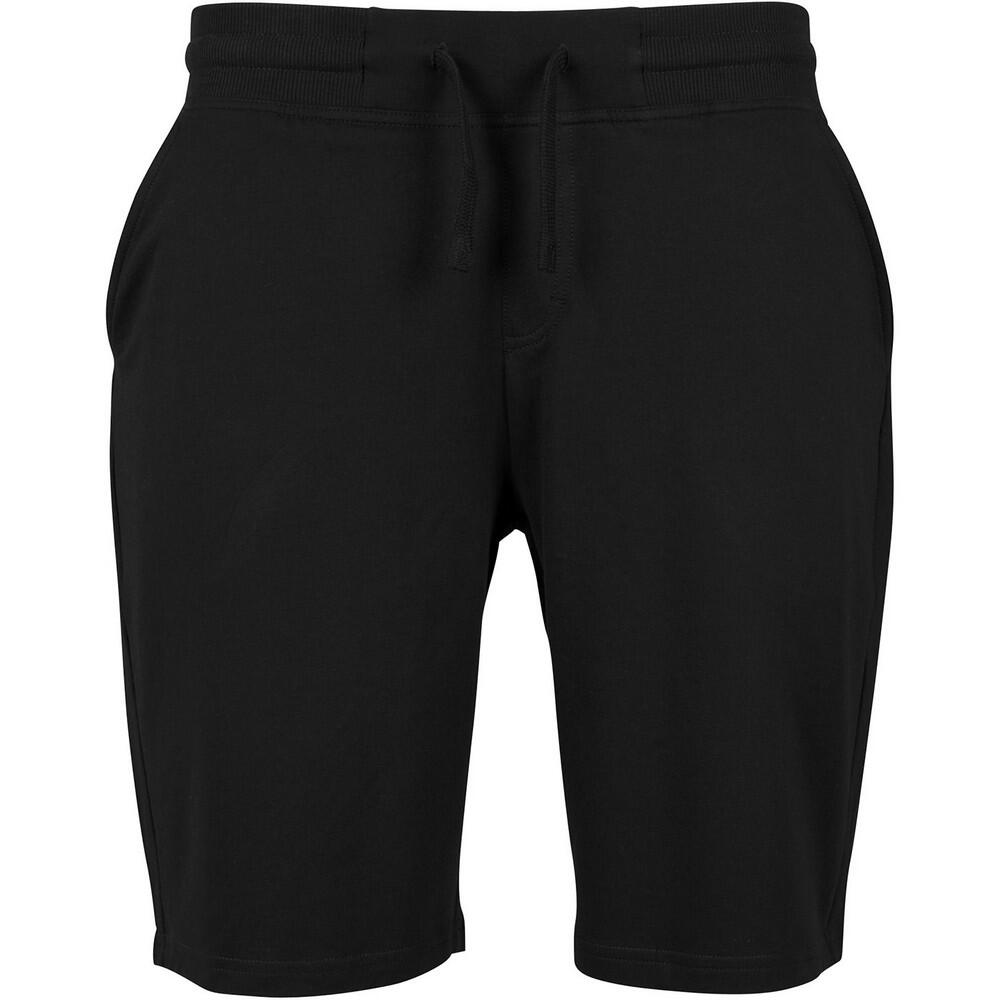Calções casuais French Terry Plain para homem Preto