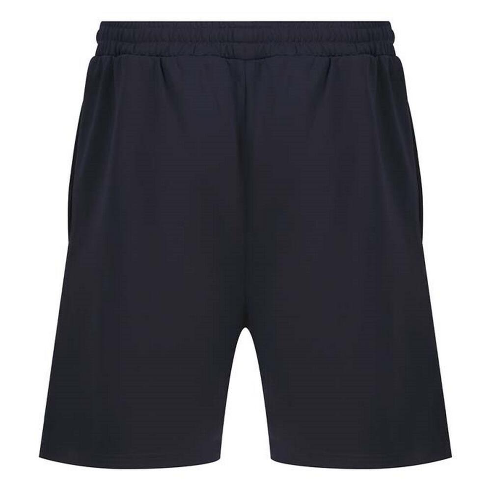 Calções de malha com fecho de correr para adultos unissexo (Azul Marinho) 2/3