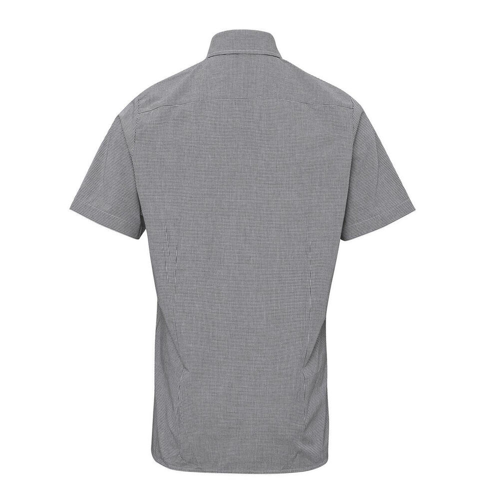 Męska Bawełniana Koszula Z Krótkim Rękawem W Kratkę Micro Gingham